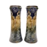 A pair of Royal Doulton Art Nouveau vases, H. 27cm.