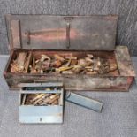 An Alpine trunk of mixed vintage tools.