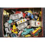 A tin of die cast model vehicles.