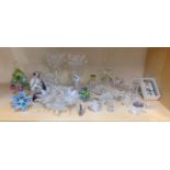 A quantity of mixed Swarovski and other crystal items.