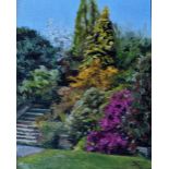 Stephanie Caeiro, "Pergola hill gardens, Hampstead Heath", oil on linen canvas, 25 x 25cm, c.