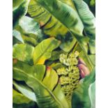 Delnara, "Tropical dream and banana tree", watercolour, 31 x 41cm, c. 2021. I have traveled and