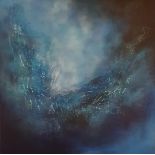 Ranaa Farooq, "Depths of Winter", acrylic on textured canvas, 60 x 60cm, c. 2021. A moody abstract