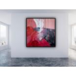 Michal Adelt, "Blushing Cherry Blossom", acrylic on canvas, 100 x 100cm, c. 2021. Unframed
