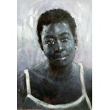 Popoola Nurudeen, "The black girl", acrylic on canvas, 54 x 72cm, c. 2022. Black is beautiful!