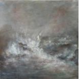 Andrea Scott, "Western Rocks, Isles of Scilly", acrylic on canvas, 100 x 100cm, c. 2014. Unframed