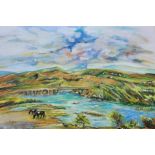 Myrna Higgins, "Menai Strait-Anglesey, Wales", oil on canvas, 90 x 60cm, c. 2018. Spanning the Menai