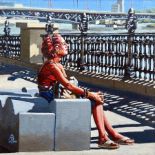 Alix Baker, "South Bank sunbather", oil on board, 20 x 20cm, c. 2016. I saw this person when I was
