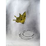 Alena Vavilina, "Butterflies series 2", silver leaf, watercolour, ink on paper, 36 x 48cm, c.