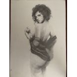 Dotun Alabi, "Seduction", pencil on paper, 52 x 64cm, c. 2005. The attention seeking body of a woman