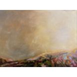 Em Hoten, "Sunlight through mist over South Head", oil on canvas, 40 x 60cm, c. 2021. The autumn