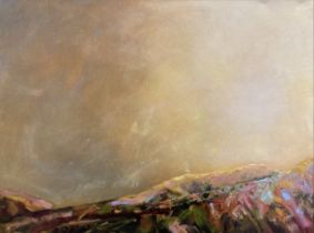 Em Hoten, "Sunlight through mist over South Head", oil on canvas, 40 x 60cm, c. 2021. The autumn