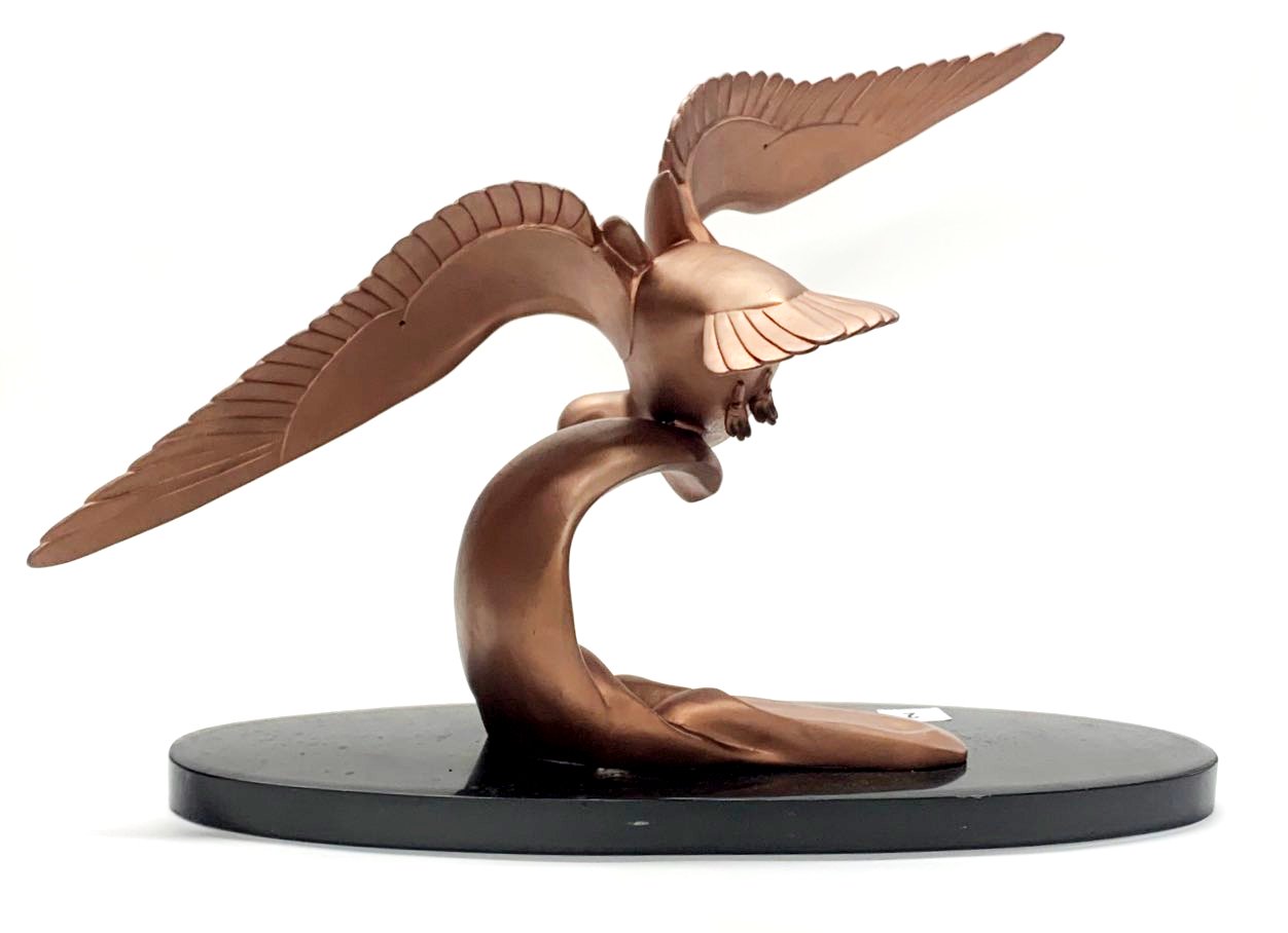 A 1930's spelter and marble figure of a seagull, L. 63cm. - Image 3 of 4
