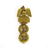 An interesting gilt bronze Roman Legionary banner, H. 12cm.