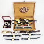 A group of mixed vintage wristwatches.