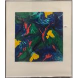 A large framed pencil signed limited edition lithograph 93/100 entitled Water Garden.