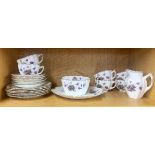 A very pretty Victorian Melba china tea set, decorated with violets, complete six settings.