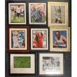 A quantity of autographed sporting photographs.