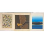 A group of unframed pencil signed lithographs by Phillip Sutton together with two others, largest 79
