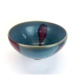 A superb large Chinese Zhun glazed pottery bowl, Dia. 33cm, H. 18cm.