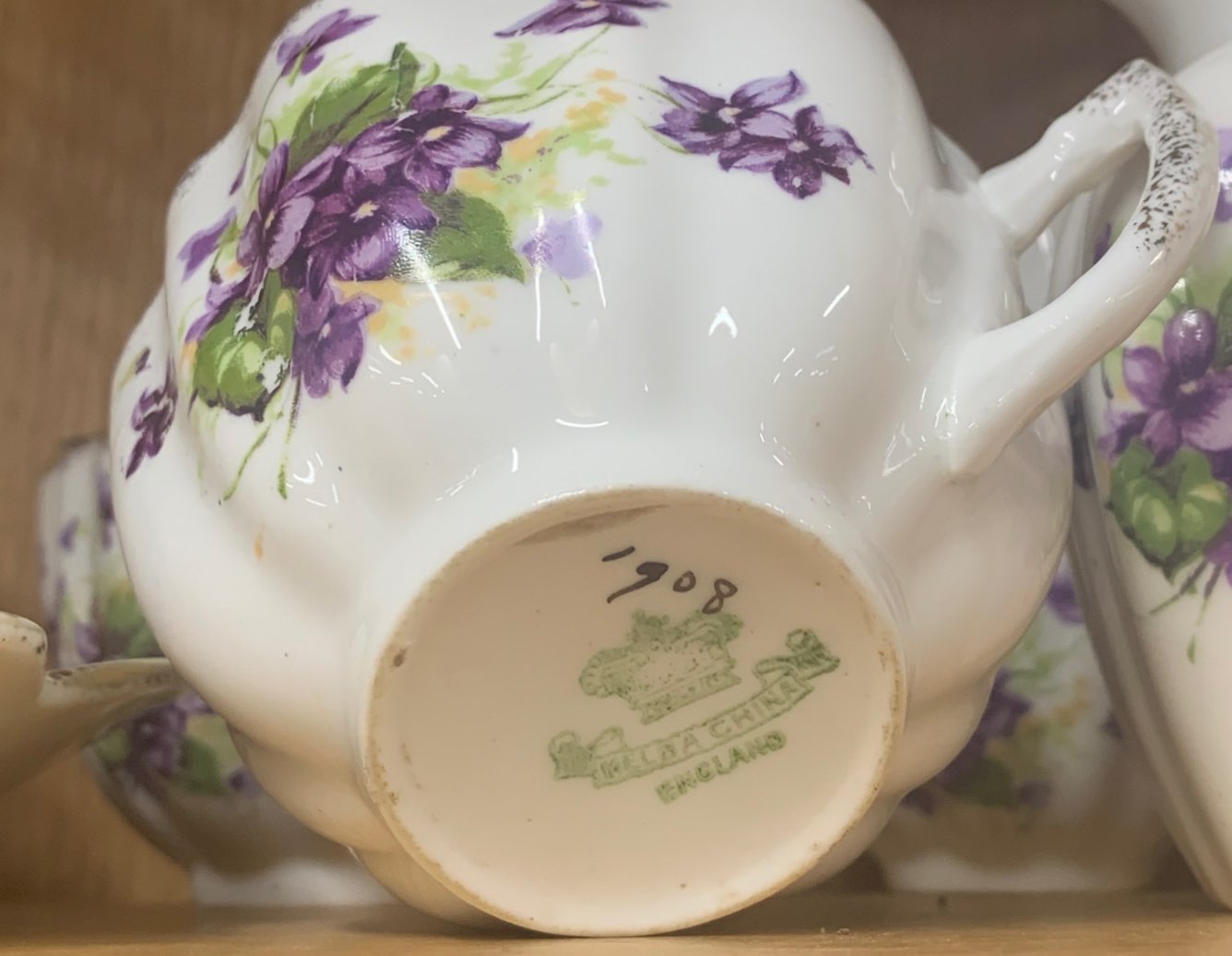 A very pretty Victorian Melba china tea set, decorated with violets, complete six settings. - Image 2 of 2