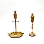 Two 1930's gold painted table lighters, tallest H. 28cm.