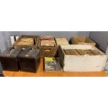 A large quantity of 45 RPM single records, with a quantity of record songbooks and disco 45.