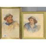 Two framed 19th century watercolours signed Drummond '69 and '70, both with paper damage, one