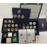 An extensive quantity of enamelled and other commemorative coins.