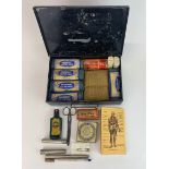 A vintage military first aid kit.