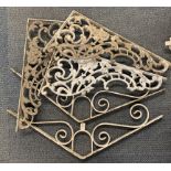 Architectural and salvage interest: A group of wrought and cast iron brackets.