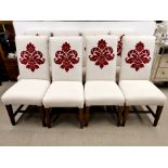 A set of eight good quality upholstered dining chairs.