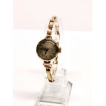A ladies' vintage 9 carat rose gold wrist watch.