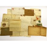 A box of 1918 envelopes and letters, from a serving soldier in WWI.