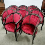 A set of eleven gentleman's club chairs.