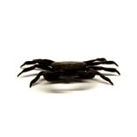 A small Chinese bronze model of a crab, W. 8cm.