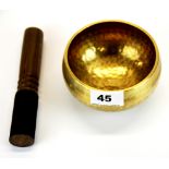 A Tibetan hammered bronze singing bowl, Dia. 12cm.