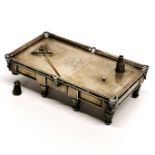 A rare hallmarked silver snooker table box by Thomas Johnson c. 1882 with engraving for April