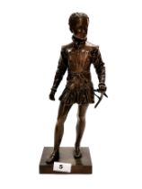 A 19th century cast bronze figure of the young King Charles IV of Navarre, H. 35.5cm.