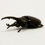 A Chinese cast bronze insect offering box, L. 10.5cm.