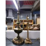 Two gilt table lamps, tallest H. 65cm.