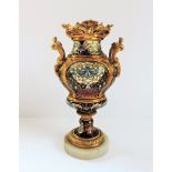 Antique French Champlevé Ormolu Gilt Bronze Vase/Urn. A superb French Cream Alabaster and