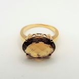 Gold on Sterling Silver 6ct Citrine Ring New with Gift Box. A Fabulous gold on sterling silver