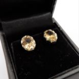 Sterling Silver 3ct Lemon Citrine Stud Earrings New with Gift Pouch. A lovely pair of sterling