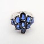 Sterling Silver 3ct Sapphire Ring New with Gift Box. A gorgeous sterling silver ring set with 9x