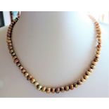 Bronze Cultured Pearl Necklace. A lovely cultured pearl necklace 16 inches in length with 3-5mm