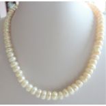 Seventeen inch Cultured Pearl Necklace. A beautiful single strand necklace 17 inches long with 73