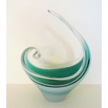 Vintage Murano Sommerso Cased Glass Sculpture Bowl. A Murano c.1960'sorganic glass sculpture bowl In