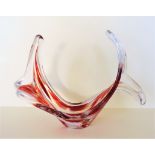 Vintage Murano Art Glass Centre Piece Bowl 33cm wide. Circa 1960's large Murano art glass