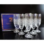 Set 6 Thomas Webb Crystal 'Wellington' Tall Champagne Flutes New Boxed. A stunning set of vintage